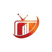 finansiera TV logotyp design mall. TV Diagram logotyp design vektor illustration.
