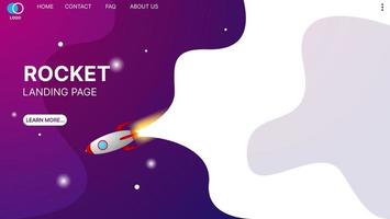 Raketen-Banner-Hintergrund. Start-Landing-Page-Design mit Rakete. Vektor-Illustration vektor