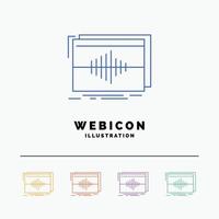 Audio. Frequenz. Hertz. Reihenfolge. Welle 5 Farblinie Web-Icon-Vorlage isoliert auf weiß. Vektor-Illustration vektor