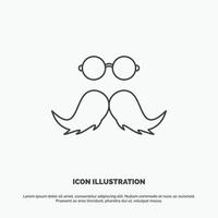 mustasch. hipster. flyttar. manlig. män ikon. linje vektor grå symbol för ui och ux. hemsida eller mobil Ansökan