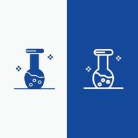 analyse biochemie biologie chemie linie und glyphe festes symbol blaues banner linie und glyphe festes i vektor