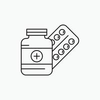 Medizin. Pille. Kapsel. Drogen. Symbol für Tablet-Linie. vektor isolierte illustration