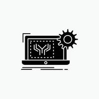 Entwurf. Schaltkreis. Elektronik. Ingenieurwesen. Hardware-Glyphen-Symbol. vektor isolierte illustration