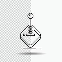 Arkade. Spiel. Spielen. Joystick. Strichliniensymbol auf transparentem Hintergrund. schwarze Symbolvektorillustration vektor