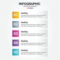 Timeline 5 Optionen vertikale Infografik für Präsentationen Workflow-Prozessdiagramm-Flussdiagrammbericht vektor