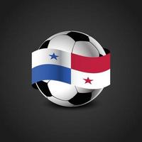 Panama-Flagge rund um den Fußball vektor