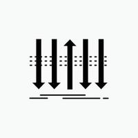 Pfeil. Geschäft. Unterscheidung. nach vorne. Individualitäts-Glyphe-Symbol. vektor isolierte illustration