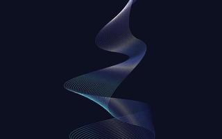Welle mit Schatten. abstrakte blaue Farbverlaufslinien auf einem Hintergrund vektor