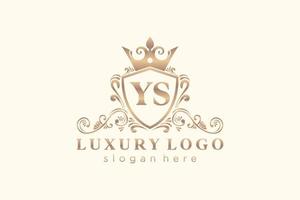 första ys brev kunglig lyx logotyp mall i vektor konst för restaurang, kungligheter, boutique, Kafé, hotell, heraldisk, Smycken, mode och Övrig vektor illustration.