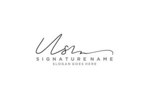 Initiale uns Brief Signatur Logo Vorlage elegantes Design Logo Zeichen Symbol Vorlage Vektor Icon