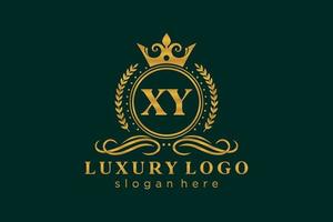 första xy brev kunglig lyx logotyp mall i vektor konst för restaurang, kungligheter, boutique, Kafé, hotell, heraldisk, Smycken, mode och Övrig vektor illustration.