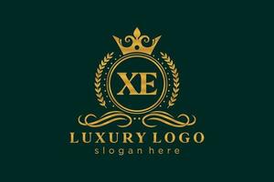Anfangsbuchstabe xe Royal Luxury Logo Vorlage in Vektorgrafiken für Restaurant, Lizenzgebühren, Boutique, Café, Hotel, heraldisch, Schmuck, Mode und andere Vektorillustrationen. vektor