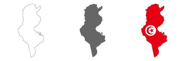 hochdetaillierte tunesien-karte mit grenzen auf hintergrund isoliert vektor