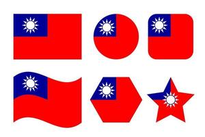 taiwan flagga enkel illustration för oberoende dag eller val vektor