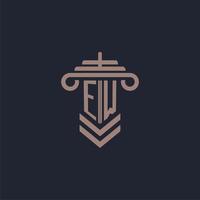 Neues Anfangsmonogramm-Logo mit Säulendesign für Anwaltskanzlei-Vektorbild vektor