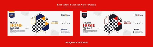 verklig egendom Hem och fast egendom försäljning social media omslag baner design vektor