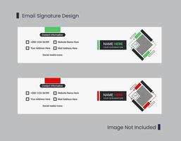 e-post signatur mall design eller personlig social media omslag uppsättning design vektor