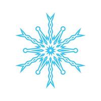 enkel snöflinga tillverkad av blå rader. festlig dekoration för ny år och jul, symbol av vinter, element för design. vektor illustration