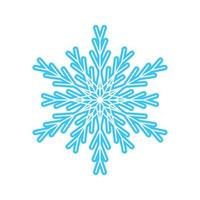 einfache schneeflocke aus blauen linien. festliche dekoration für neujahr und weihnachten, symbol des winters, element für design. Vektor-Illustration vektor