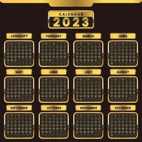 Goldene Kalendervorlage 2023 vektor