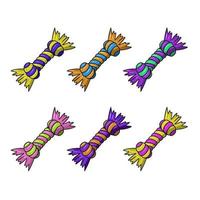 eine Reihe farbiger Symbole, ein helles Spielzeug für Hunde, ein Fadenknoten, eine Vektorillustration im Cartoon-Stil auf weißem Hintergrund vektor