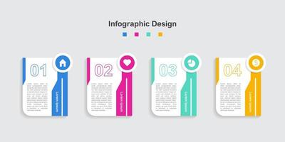 fyra steg färgrik abstrakt företag infographic mall vektor