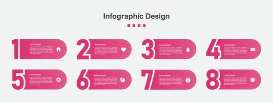 acht Schritte abstrakte Business-Infografik-Vorlage vektor