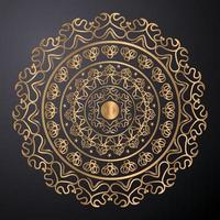 einladungskartenvorlagen mit gold gemusterten und kristallfarbenen luxuriösen mandala-hintergrund mit goldenem arebesque-muster im arabischen islamischen oststil. dekoratives mandala im ramadan-stil, flyer-banner vektor