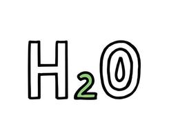 formel wasser h2o. co2-konzept des klimawandels. Recycling. Vektor isoliertes Gekritzel