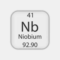 Niob-Symbol. chemisches Element des Periodensystems. Vektor-Illustration. vektor