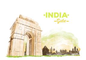 Gratis Indien Gate Akvarell Vector