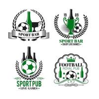 vektor ikoner för fotboll bar eller fotboll sport pub