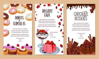 vektor affisch mall för bageri affär desserter