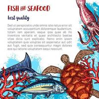 Vektorposter für frische Meeresfrüchte und Fischgerichte vektor