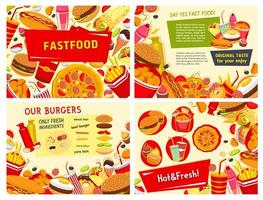 Vektor-Fastfood-Poster für Fast-Food-Restaurant vektor