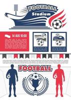fotboll sport konkurrens affisch för fotboll match vektor