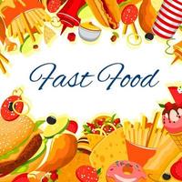 Vektor-Fast-Food-Poster für Fastfood-Restaurant vektor