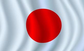 Vektor 3D-Flagge von Japan. japanisches Nationalsymbol
