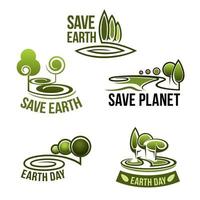 Vektorsymbole für die Umwelt der Erde, Natur, Ökologie vektor