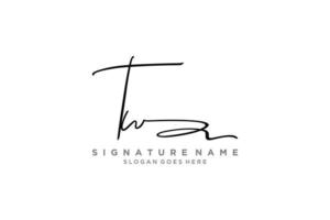 anfängliche tw Brief Signatur Logo Vorlage elegantes Design Logo Zeichen Symbol Vorlage Vektor Icon