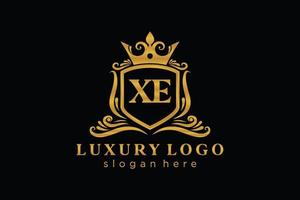 Anfangsbuchstabe xe Royal Luxury Logo Vorlage in Vektorgrafiken für Restaurant, Lizenzgebühren, Boutique, Café, Hotel, heraldisch, Schmuck, Mode und andere Vektorillustrationen. vektor