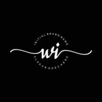 första wi handstil logotyp mall vektor