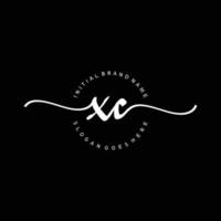anfänglicher xc-Handschrift-Logo-Vorlagenvektor vektor