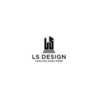 ls första lag fast logotyp tecken design vektor