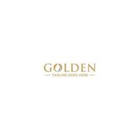 goldenes und wasserlogozeichendesign vektor