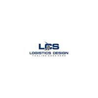 lcs logistik logotyp tecken design vektor