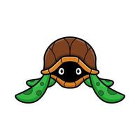 niedlicher kleiner Schildkröten-Cartoon versteckt sich in seiner Schale vektor