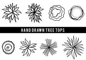 Free Hand Drawn Tree Tops Vektor