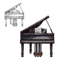 Vektorskizze Klaviermusikinstrument vektor