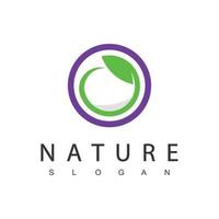 Natur-Logo-Design-Vorlage, Beauty-Konzept mit Blatt-Symbol für Spa, Hautpflege und Kosmetik vektor
